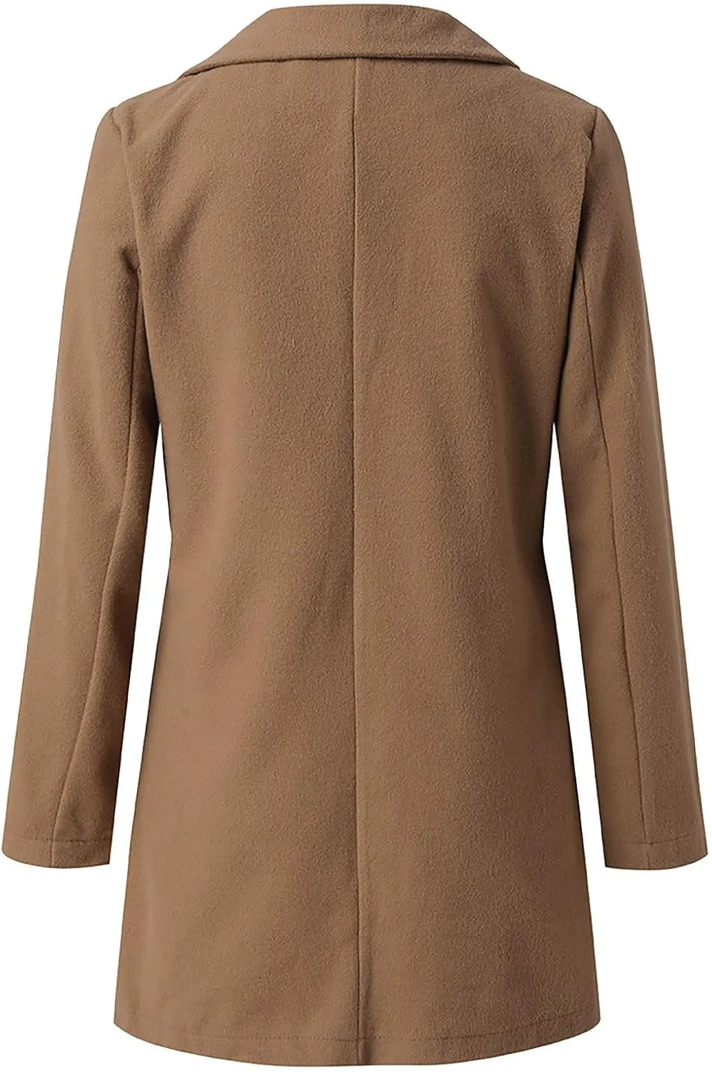 Trench Coats for Women Elegant Single Breasted Work Office Jackets Notched Collar Mid Winter Wool Pea Coat