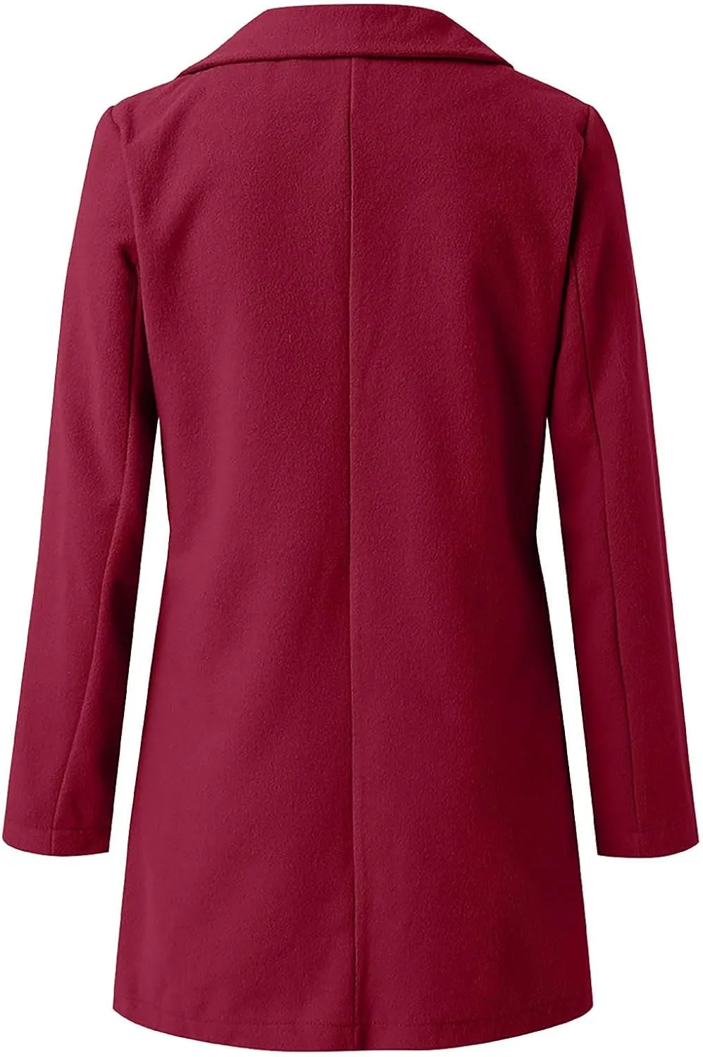 Trench Coats for Women Elegant Single Breasted Work Office Jackets Notched Collar Mid Winter Wool Pea Coat