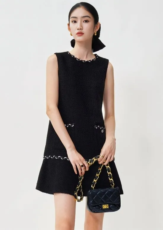 TWEED SLIM ROUND DRESS