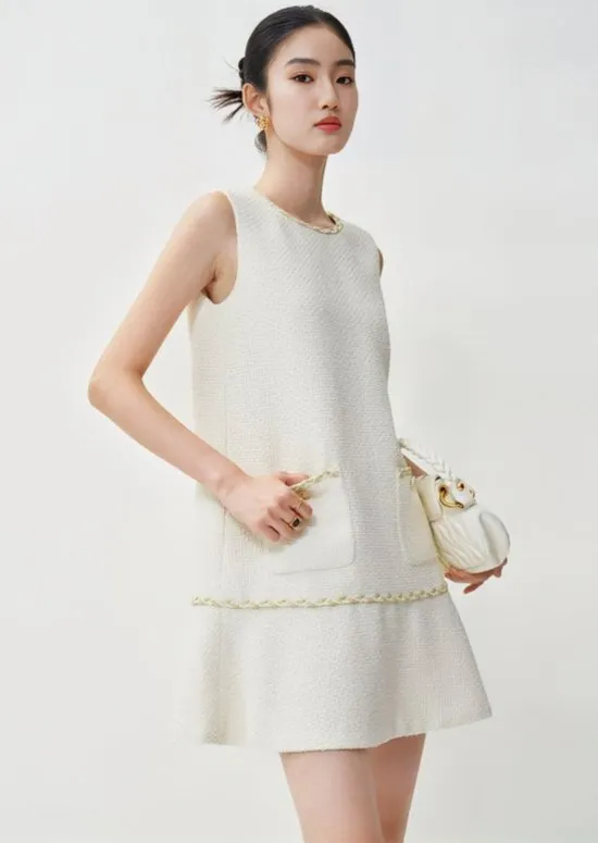 TWEED SLIM ROUND DRESS