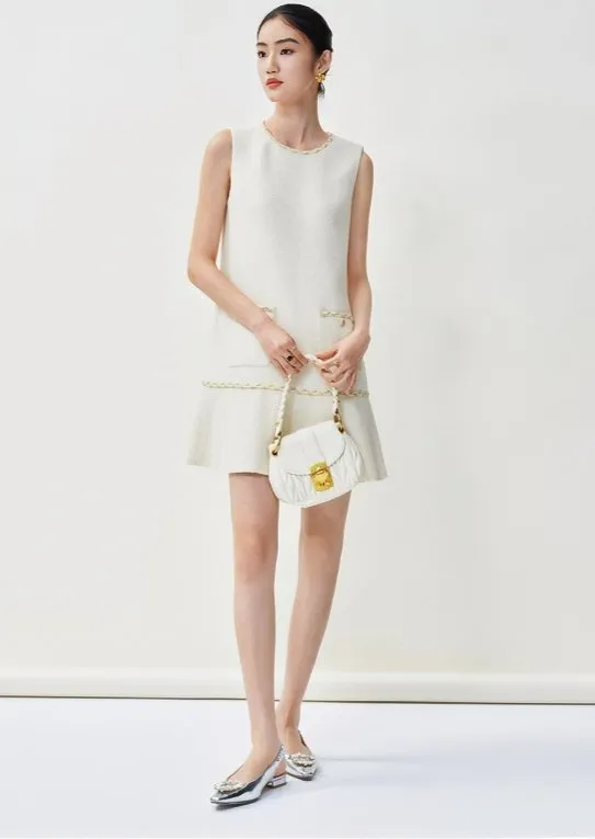 TWEED SLIM ROUND DRESS