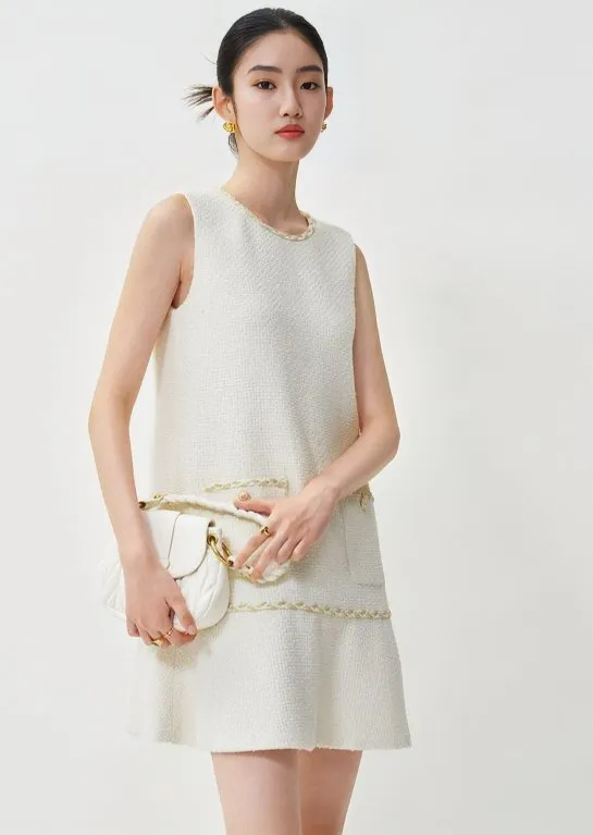TWEED SLIM ROUND DRESS