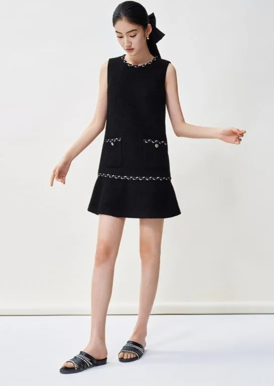 TWEED SLIM ROUND DRESS