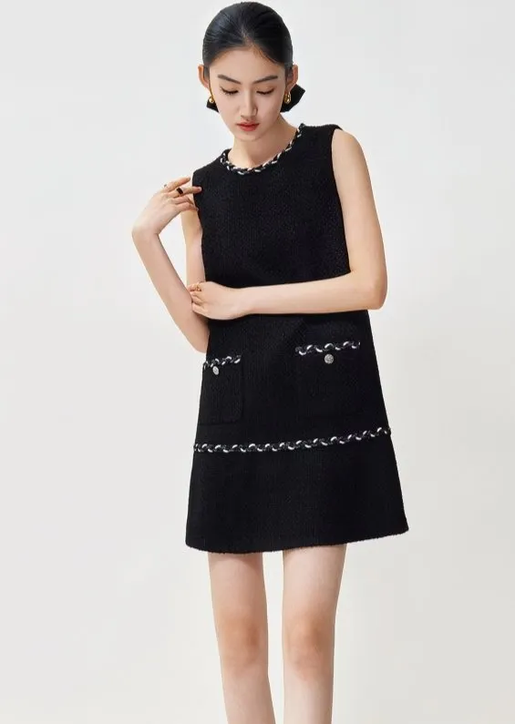 TWEED SLIM ROUND DRESS