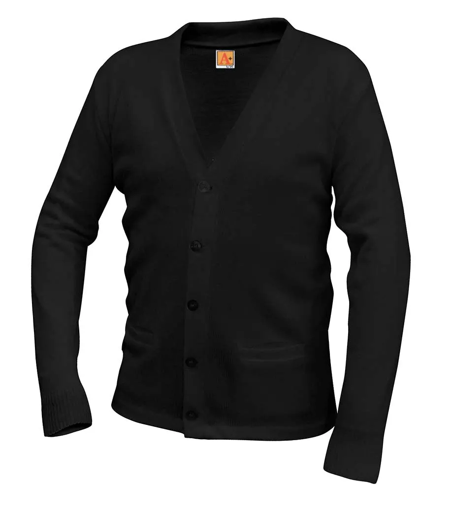 V-Neck Cardigan - World View - Black