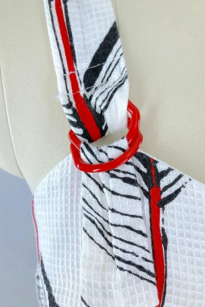 Vintage 80s Chevron Print Sundress Dress