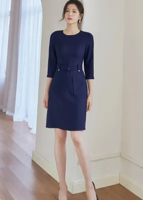 WAIST BELT SLIM DRESS