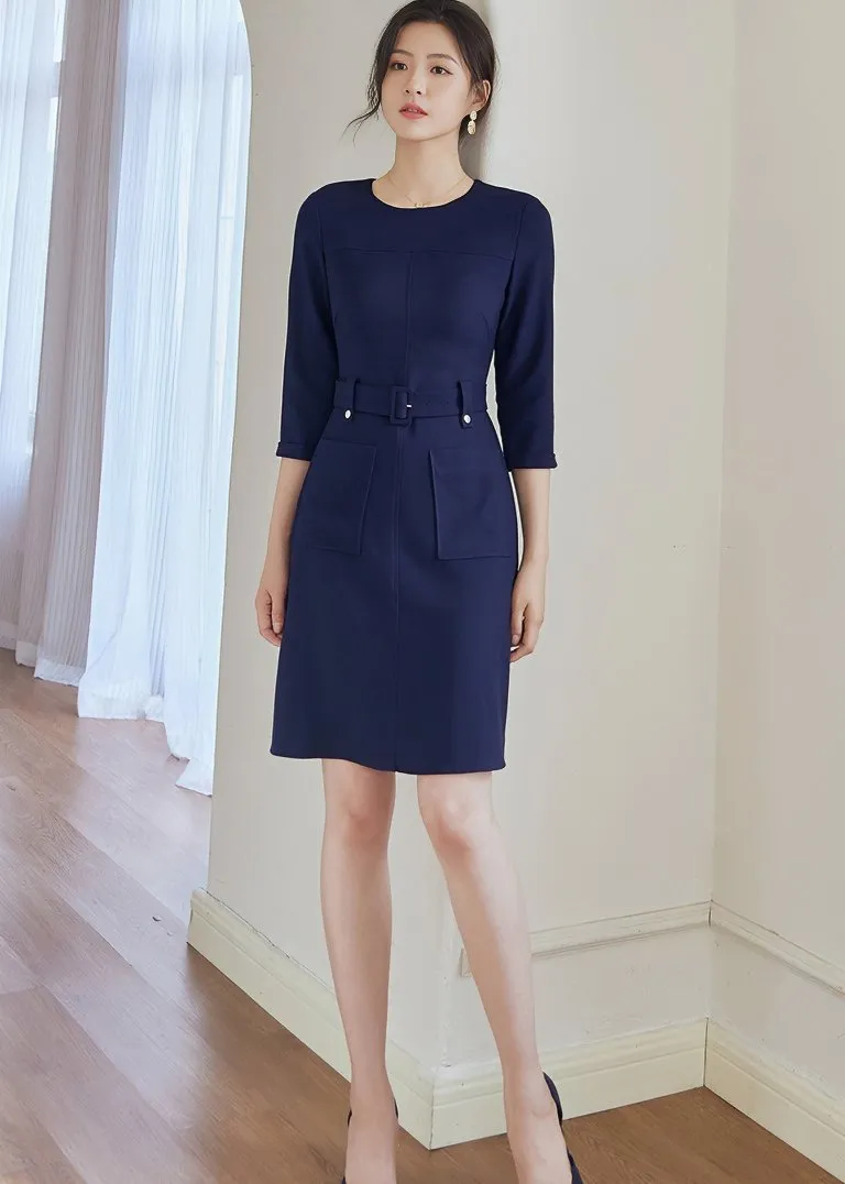 WAIST BELT SLIM DRESS