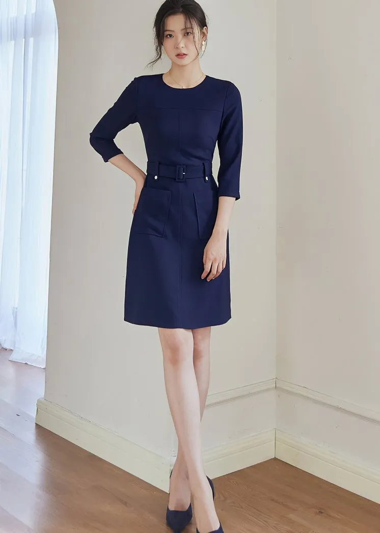 WAIST BELT SLIM DRESS
