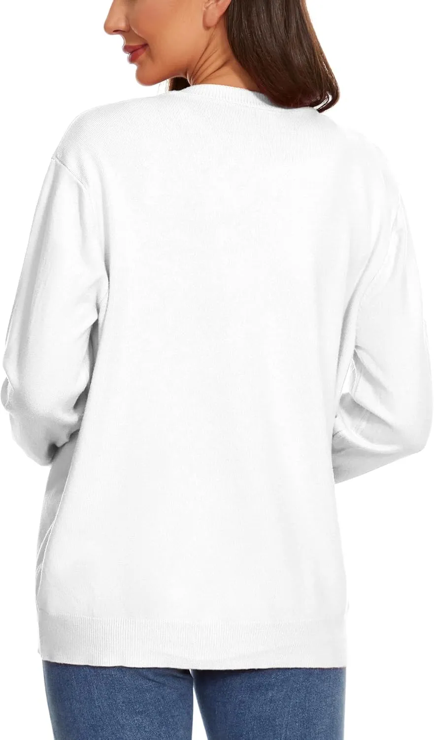 Womens Cardigan Sweaters Button Down Classic Long Sleeve Casual Crew Neck Soft Regular Fit Spring Tops（S-2XL）