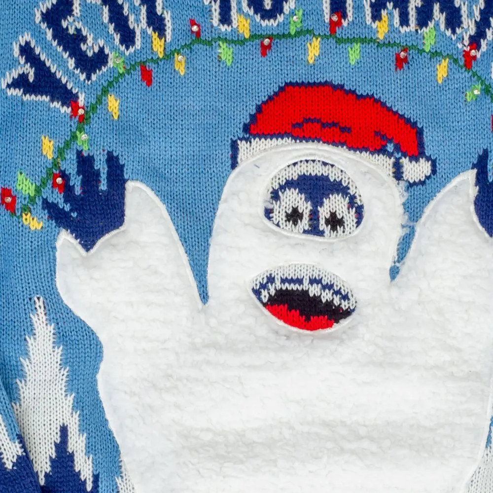 Women's Christmas Sweater JulesRoche LED Snow Yeti Design