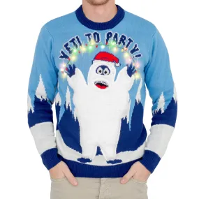 Women's Christmas Sweater JulesRoche LED Snow Yeti Design