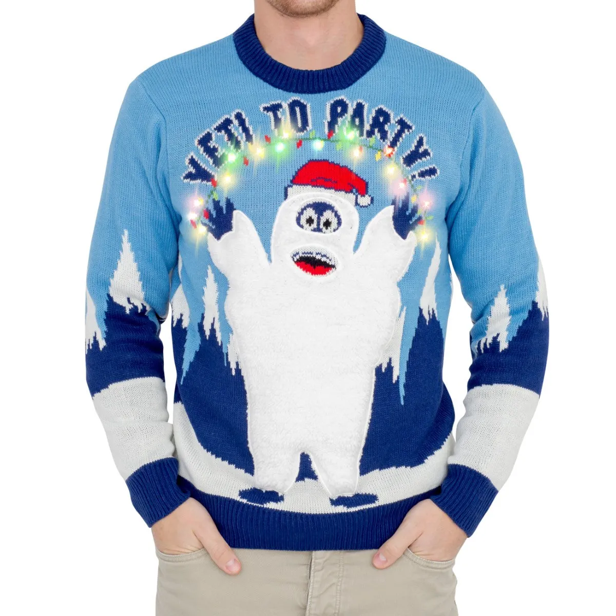 Women's Christmas Sweater JulesRoche LED Snow Yeti Design