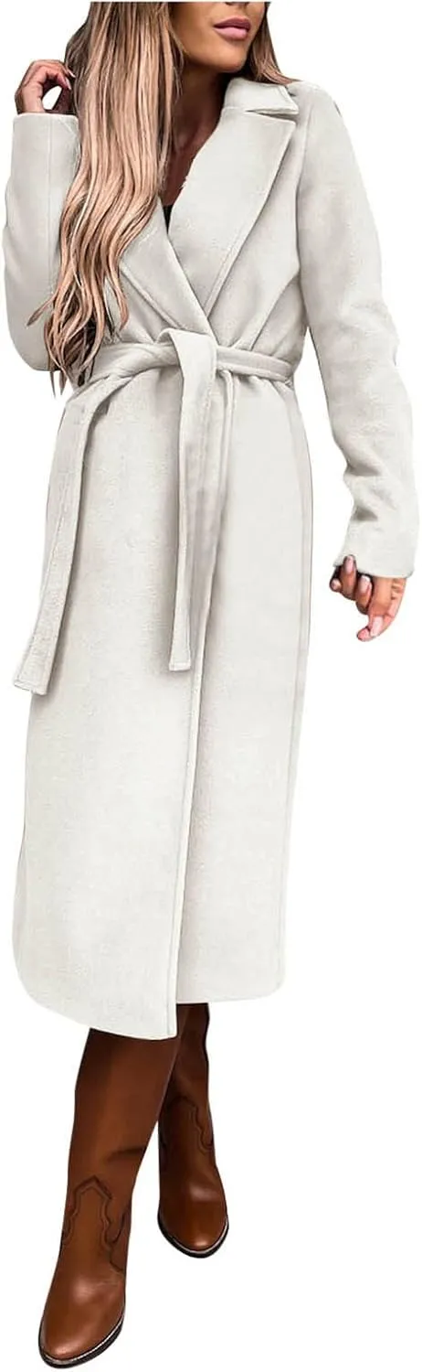 Women's Coats Basic Long Jacket Coat Coat Trench Long Jacket Ladies Slim Long Belt Elegant Winter Coats for Women