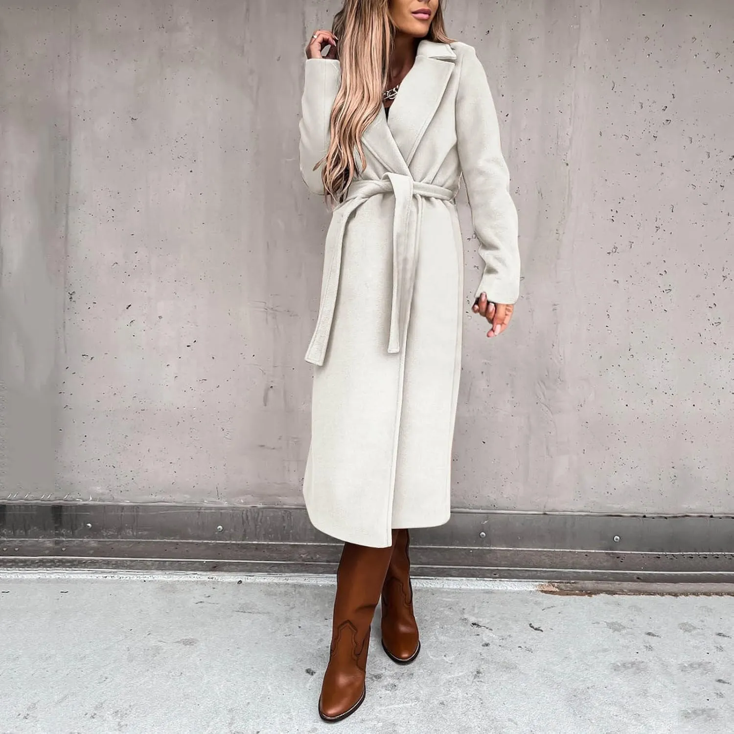Women's Coats Basic Long Jacket Coat Coat Trench Long Jacket Ladies Slim Long Belt Elegant Winter Coats for Women