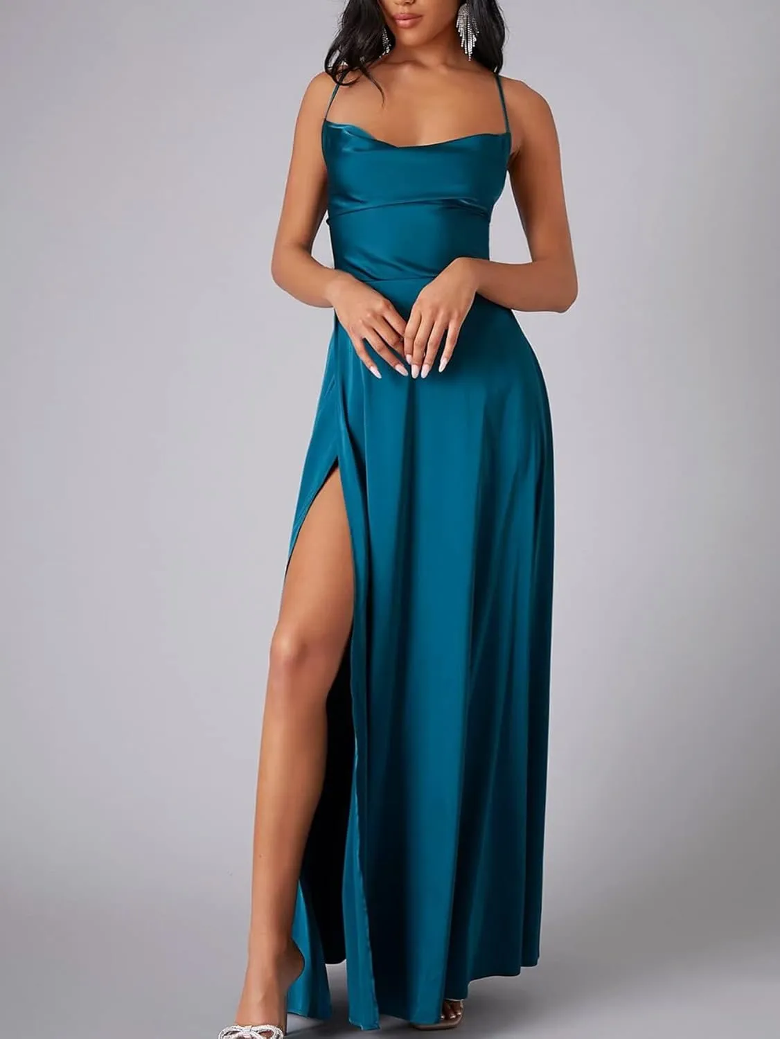 Womens Fairy Skirt Dress New 2024 Slim Fit Sling Sundress Backless V-Neck High Waist Color