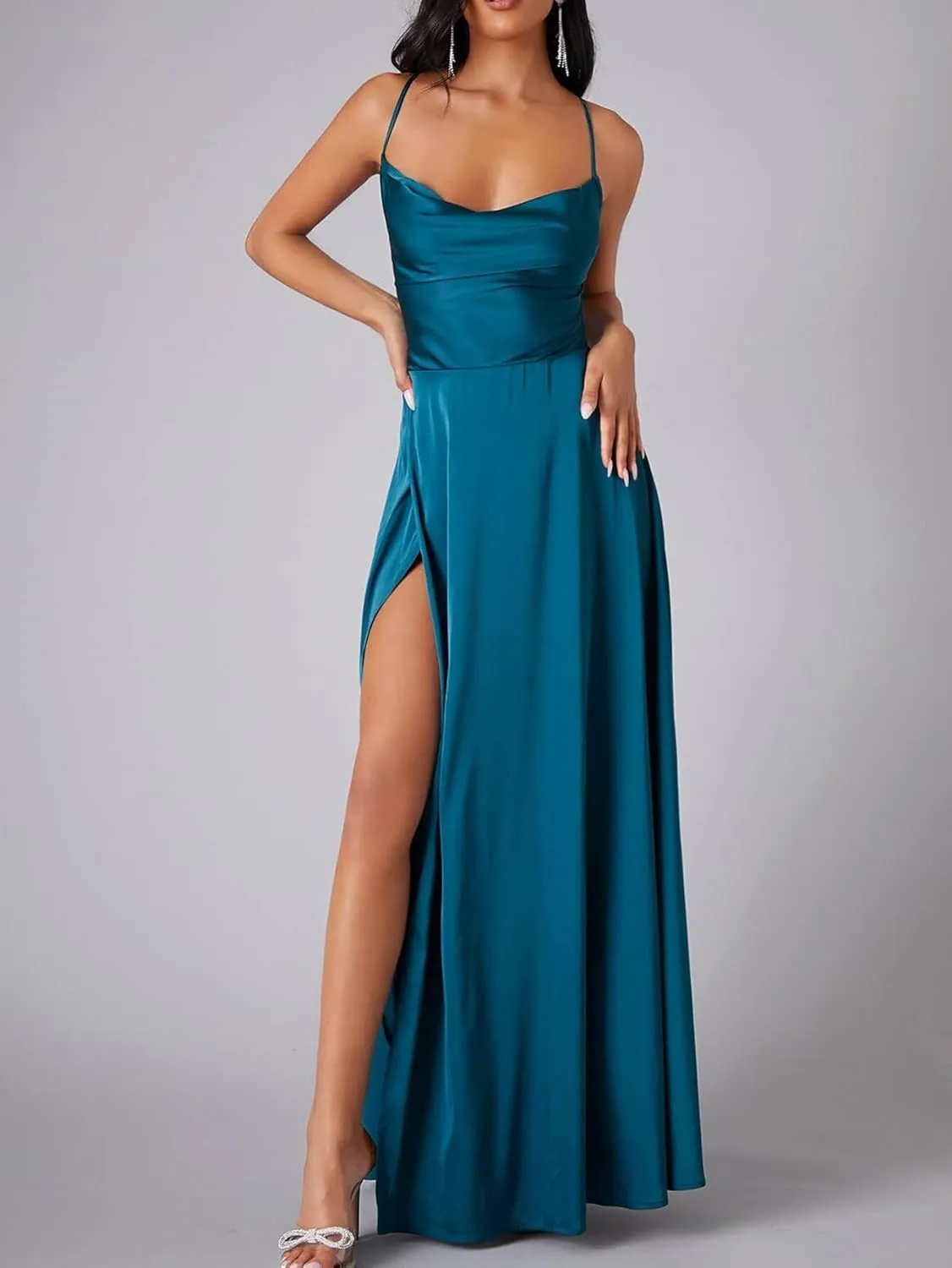 Womens Fairy Skirt Dress New 2024 Slim Fit Sling Sundress Backless V-Neck High Waist Color