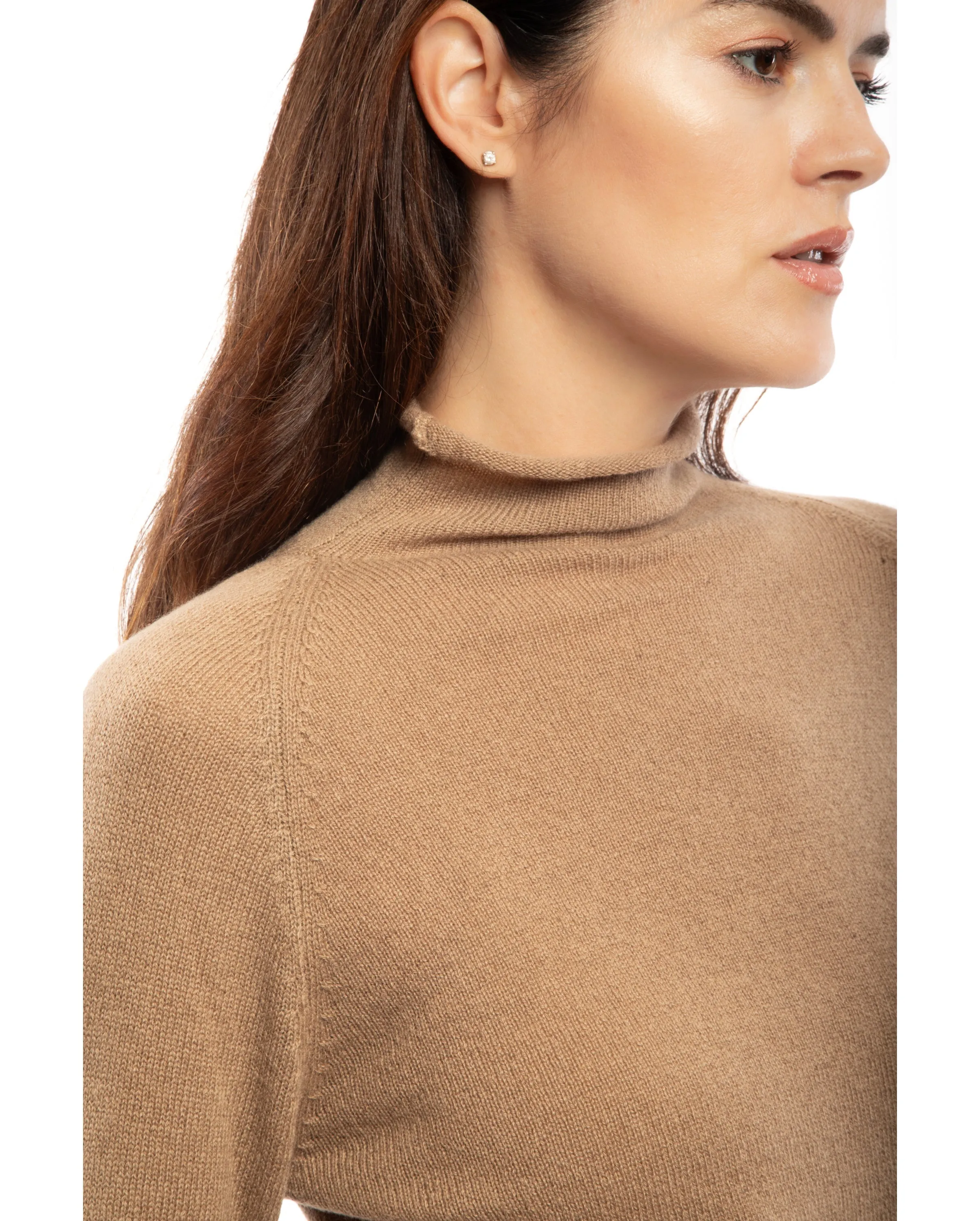 Women's Ultralight Cashmere Raglan Turtleneck Black